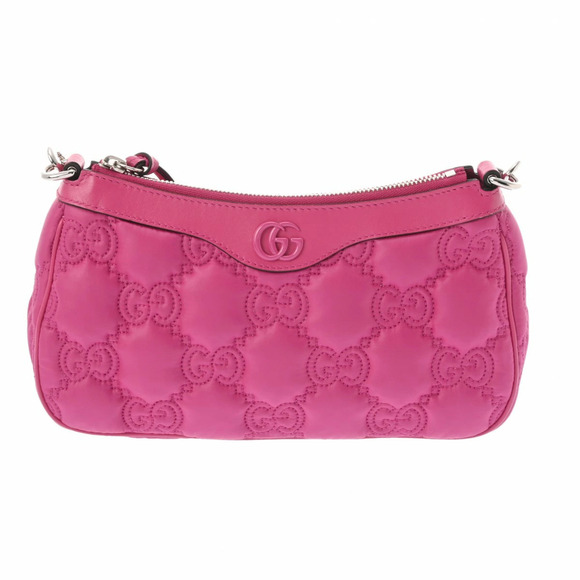 Gucci Handbags - GUCCI GG Matelasse Handbag Pink Leather Shoulder Bag